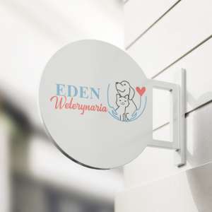 Projekt logo Eden Weterynaria na szyldzie gabinetu