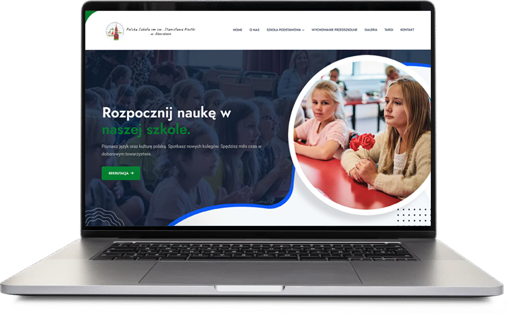Projekt strony Polskiej Szkoły imienia Stanisława Kostki w Aberdeen