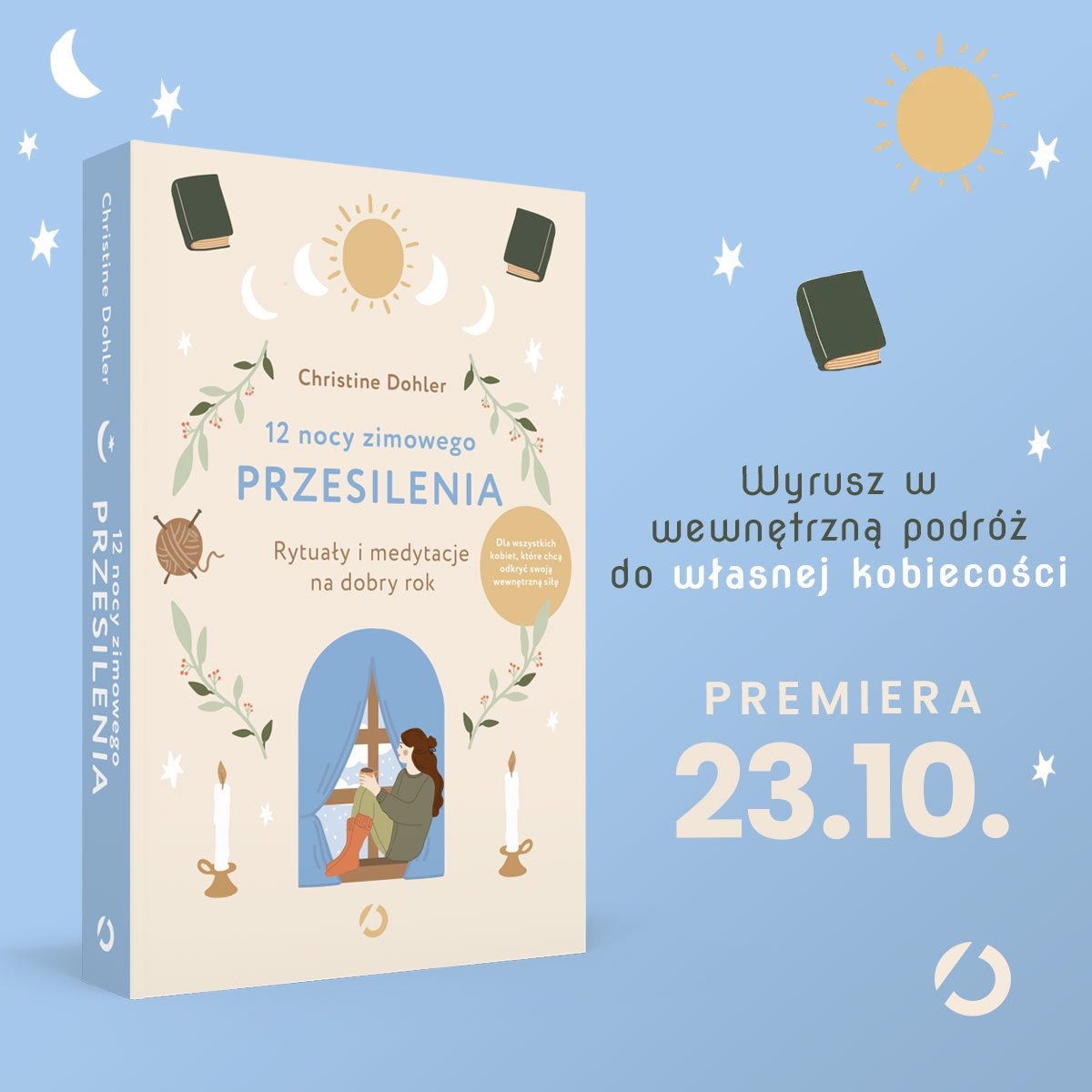 Grafika reklamowa książki „12 nocy zimowego przesilenia”